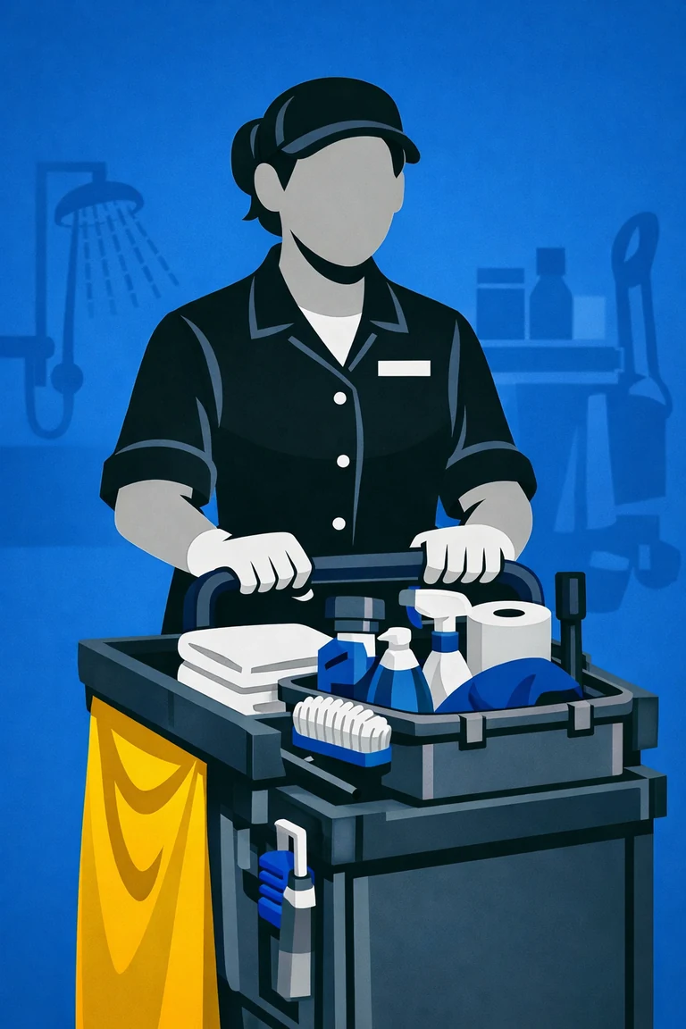 Illustration of a Deep Clean Housekeeper