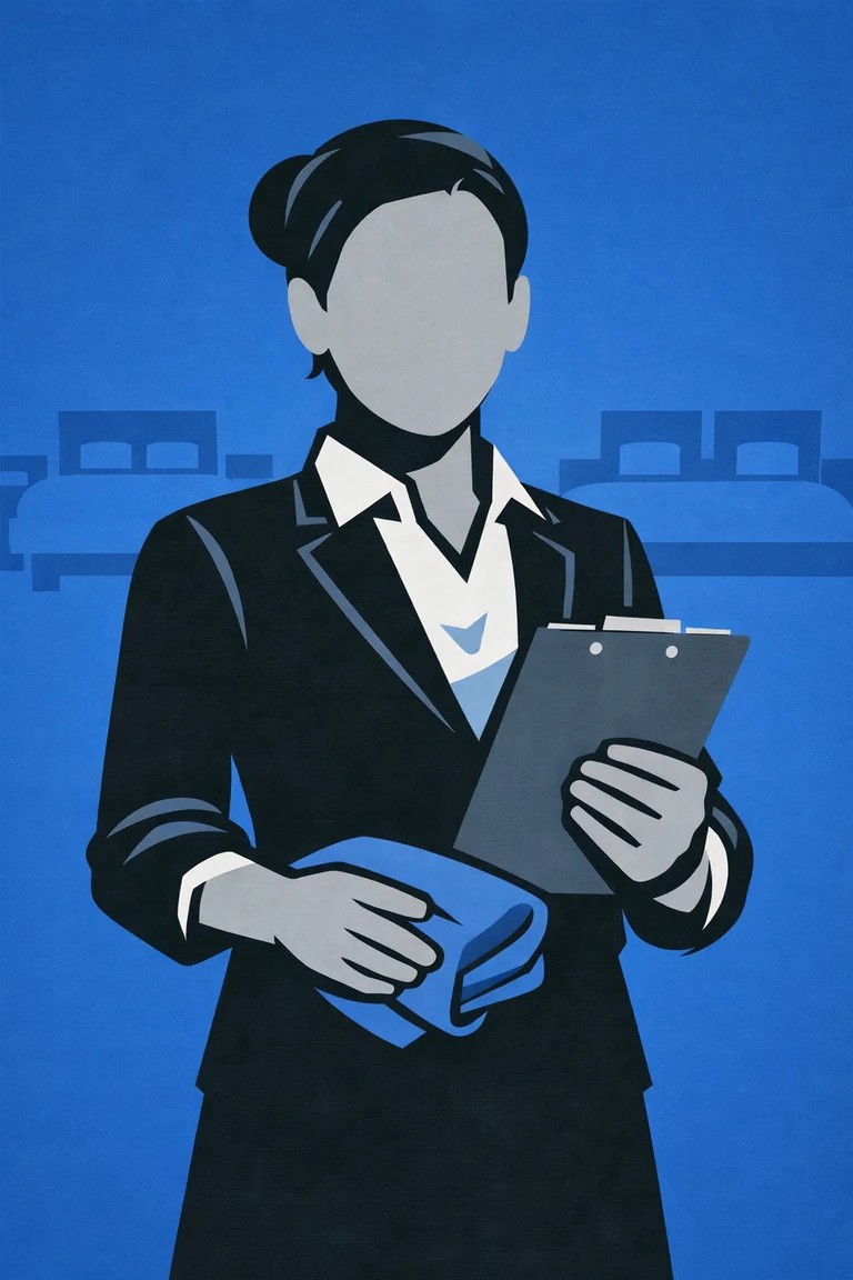 Illustration of an Executive Housekeeper in the Housekeeping Department